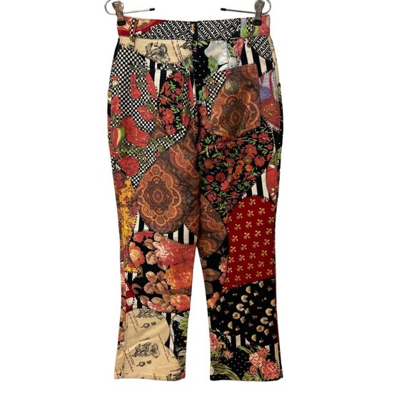 Vintage Moschino Floral Patchwork Pant Trousers Logo Design Pants - Picture 4 of 16